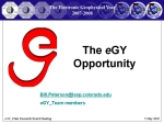 The eGY Opportunity
