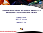 Evolution of Data Policies and Practices within NASA's Heliophysics Program during Solar Cycle 23